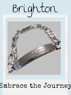 Brighton "Embrace the Journey" Silver Tone Link Bracelet EUC